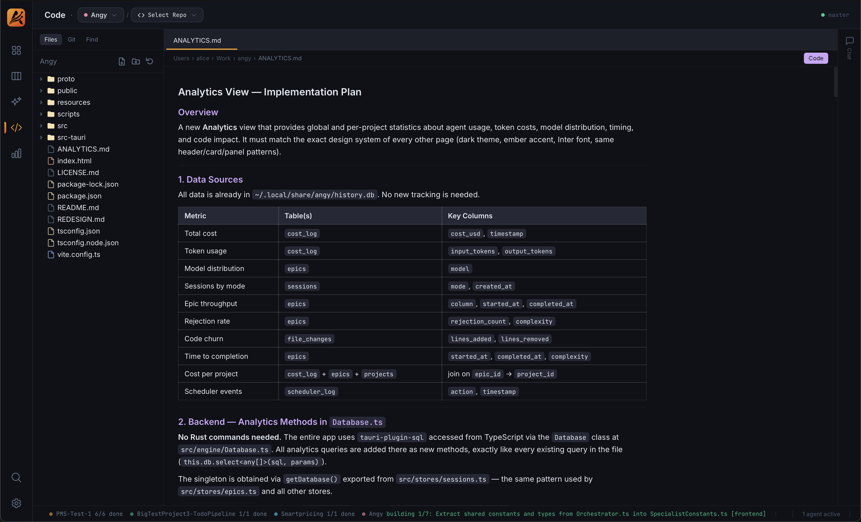 Code view with worktree isolation